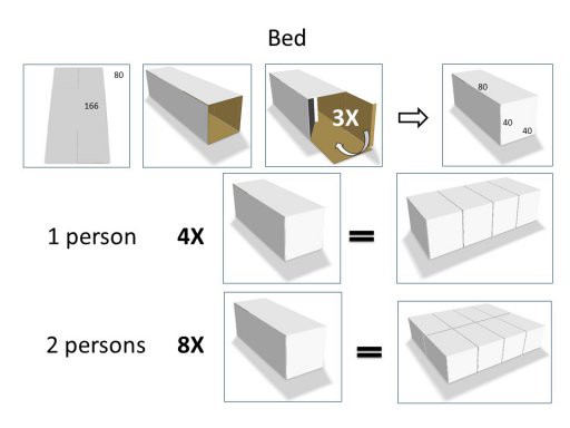 1-persoonsbed, nachtkast - Afbeelding 3